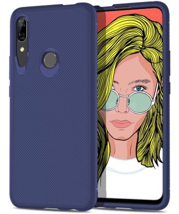 Huawei P Smart Z Twill Slim Texture Back Cover Blauw Hoesjes