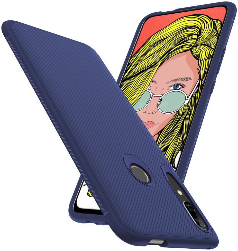 Huawei P Smart Z Twill Slim Texture Back Cover Blauw afbeelding 2