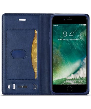 iPhone SE (2020/2022)/8/7 Hoesje Retro Portemonnee Book Case Blauw Hoesjes
