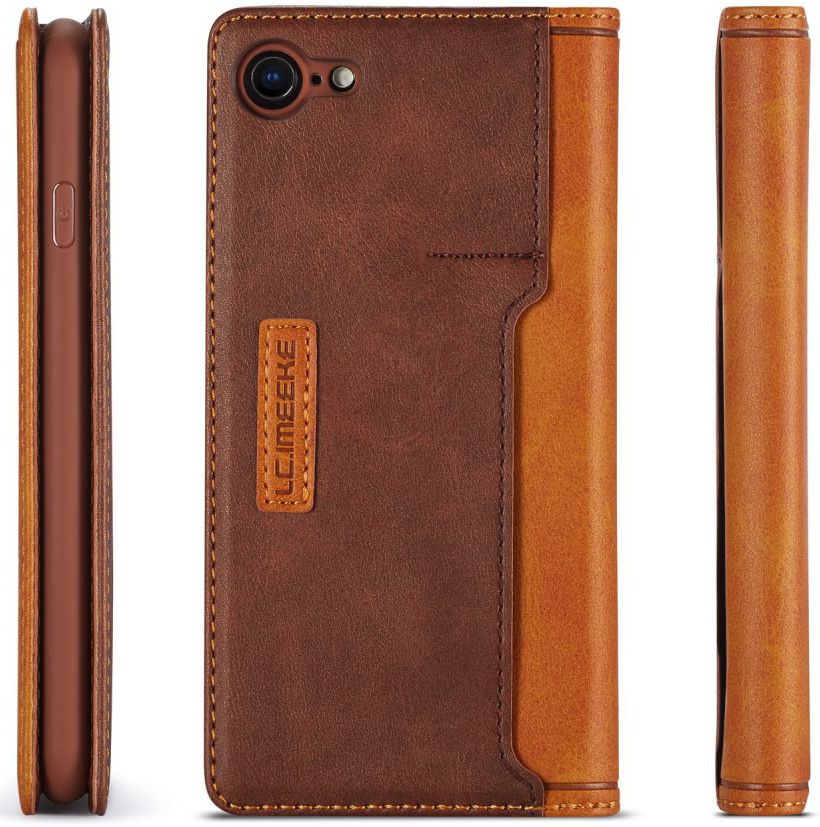 iPhone SE (2020/2022)/8/7 Hoesje Retro Portemonnee Book Case Bruin afbeelding 12