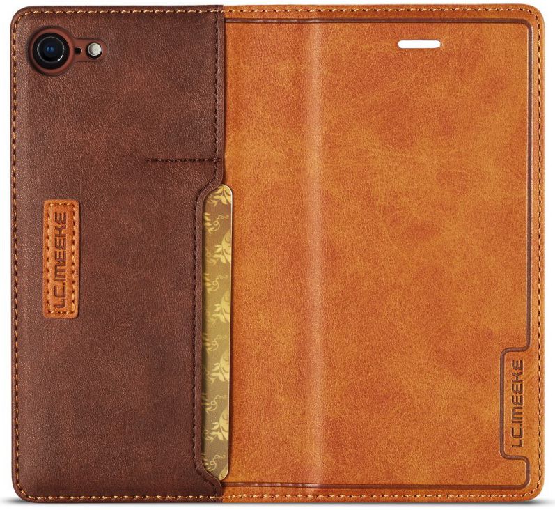 iPhone SE (2020/2022)/8/7 Hoesje Retro Portemonnee Book Case Bruin afbeelding 6