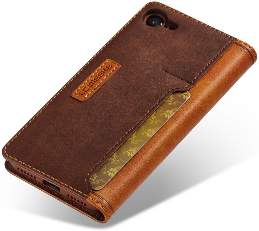 iPhone SE (2020/2022)/8/7 Hoesje Retro Portemonnee Book Case Bruin afbeelding 8