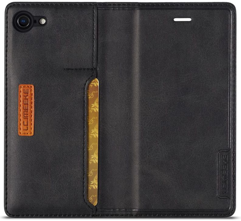 iPhone SE (2020/2022)/8/7 Hoesje Retro Portemonnee Book Case Zwart afbeelding 8