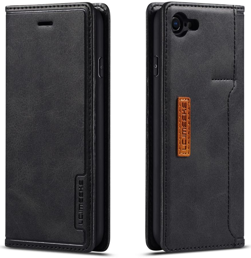iPhone SE (2020/2022)/8/7 Hoesje Retro Portemonnee Book Case Zwart afbeelding 9
