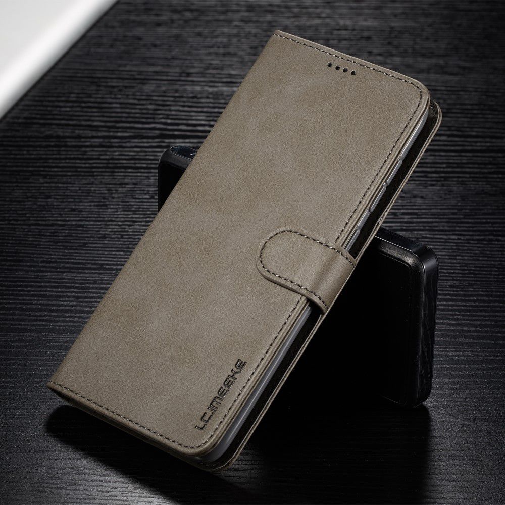 Samsung Galaxy A50 Book Case Hoesje Stijlvol Wallet Kunst Leer Grijs afbeelding 5