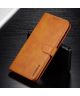 Samsung Galaxy A50 Book Case Hoesje Stijlvol Wallet Kunst Leer Khaki