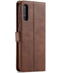 Samsung Galaxy A50 Book Case Hoesje Stijlvol Wallet Kunst Leer Bruin
