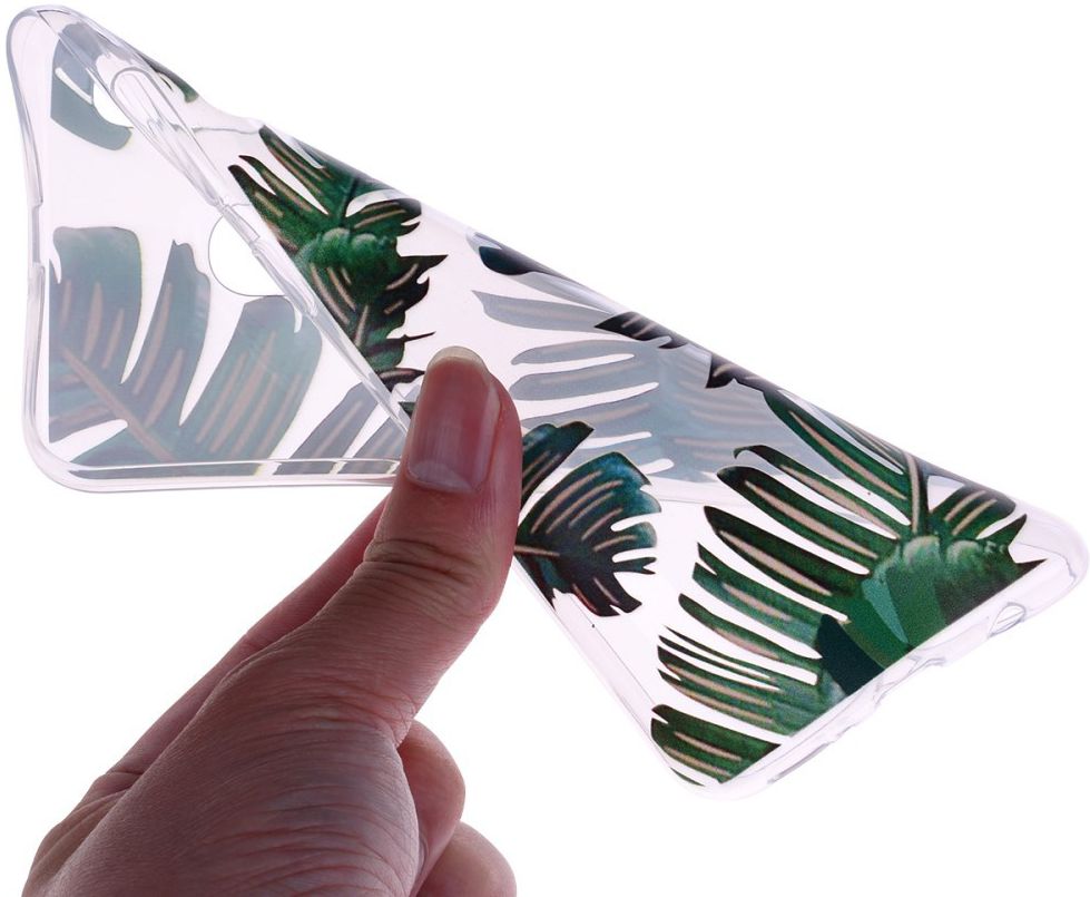 Samsung Galaxy A40 TPU Hoesje met Bladeren Print afbeelding 4