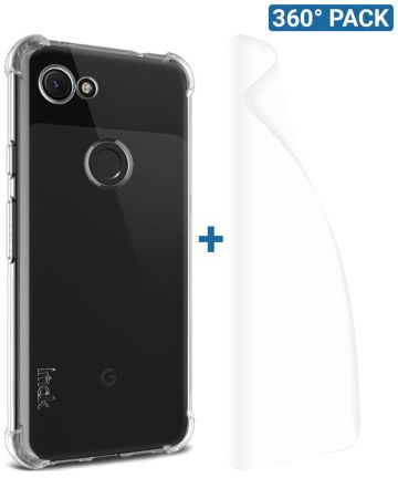 IMAK Google Pixel 3A XL Hoesje TPU met Screenprotector Transparant Hoesjes