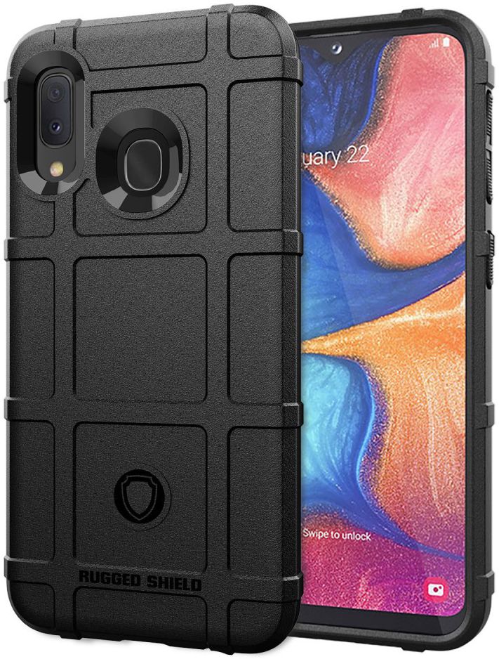 Samsung Galaxy A20e Rugged Armor Hoesje Zwart afbeelding 1