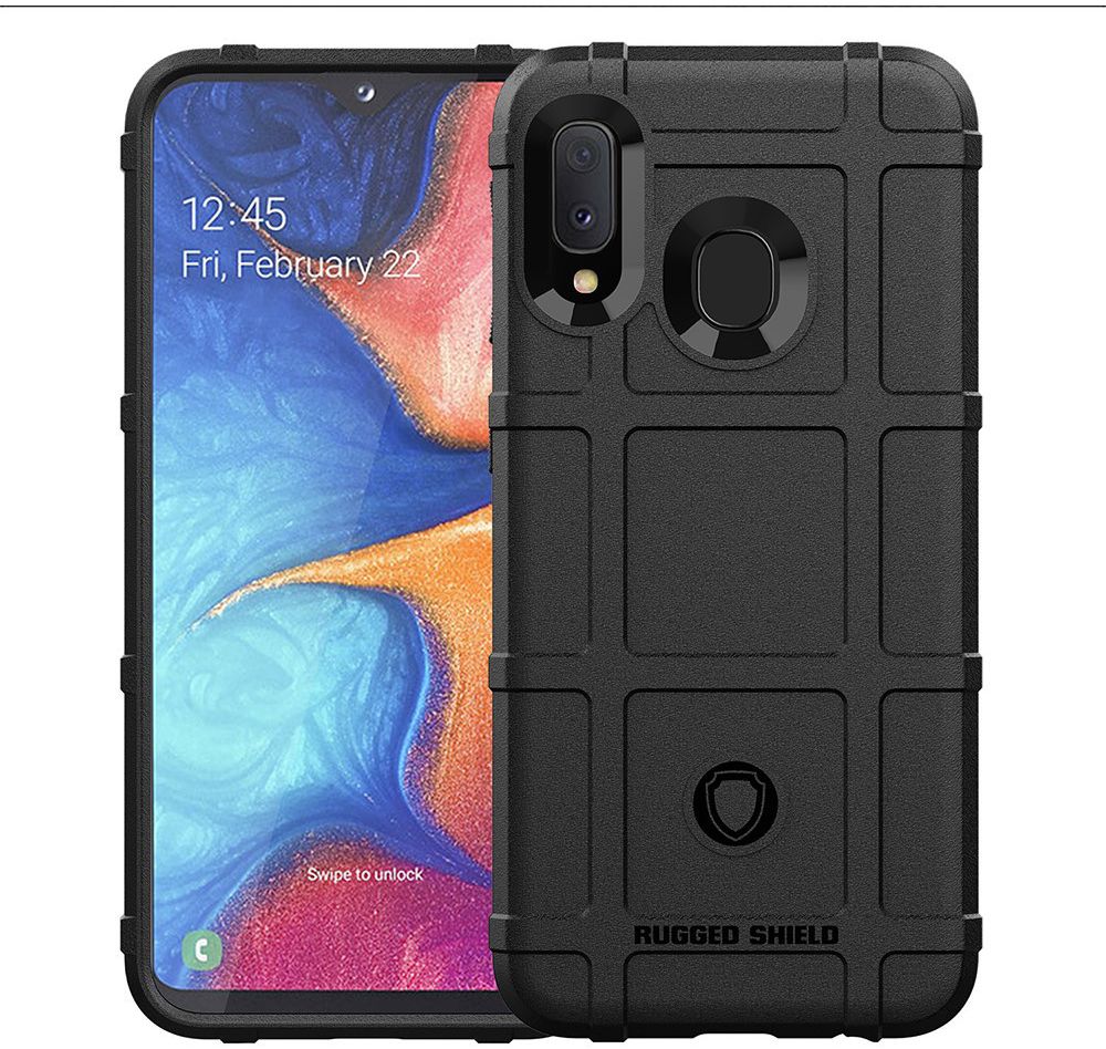Samsung Galaxy A20e Rugged Armor Hoesje Zwart afbeelding 2