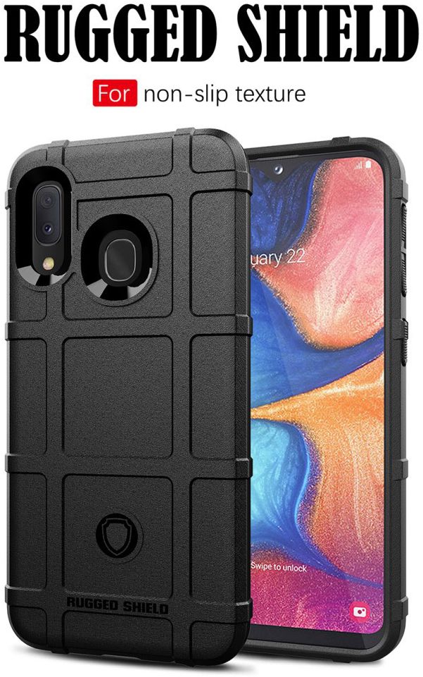 Samsung Galaxy A20e Rugged Armor Hoesje Zwart afbeelding 3