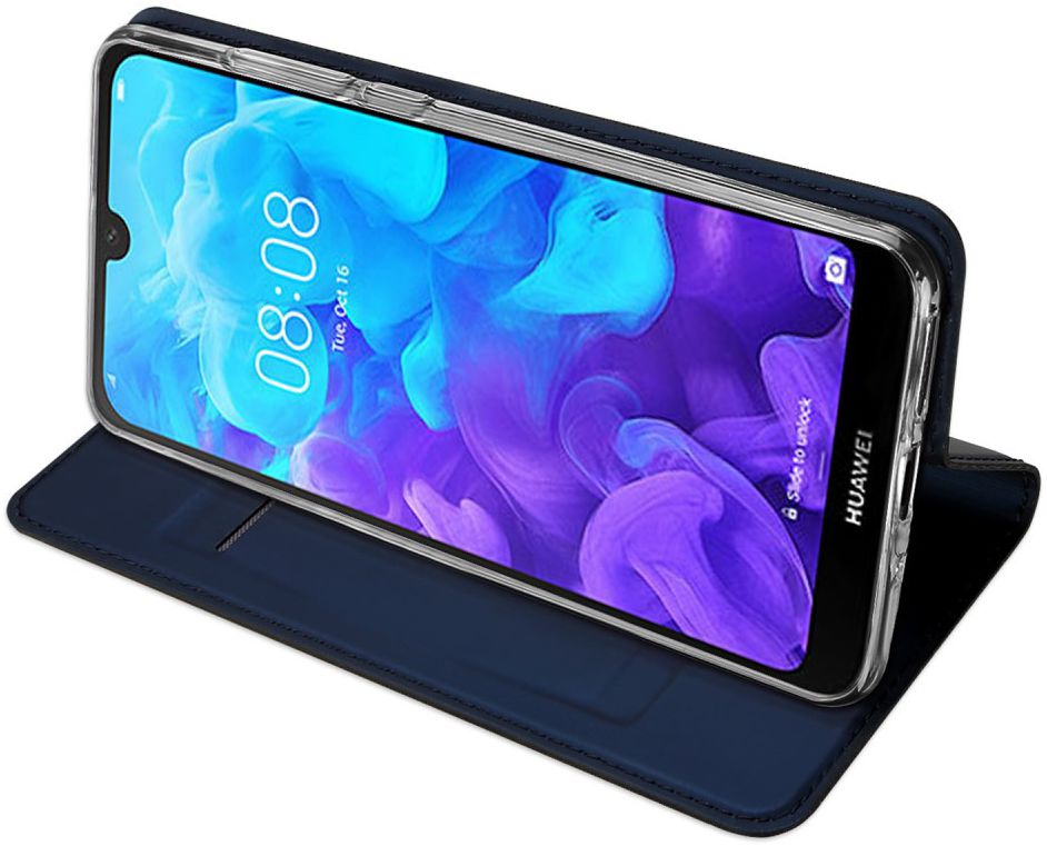 Dux Ducis Huawei Y5 (2019) Bookcase Hoesje Blauw afbeelding 4
