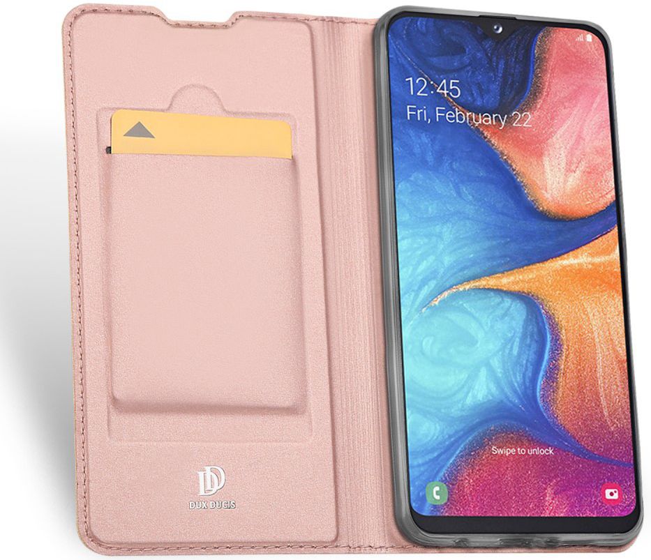 Dux Ducis Samsung Galaxy A20e Bookcase Hoesje Roze Goud afbeelding 2