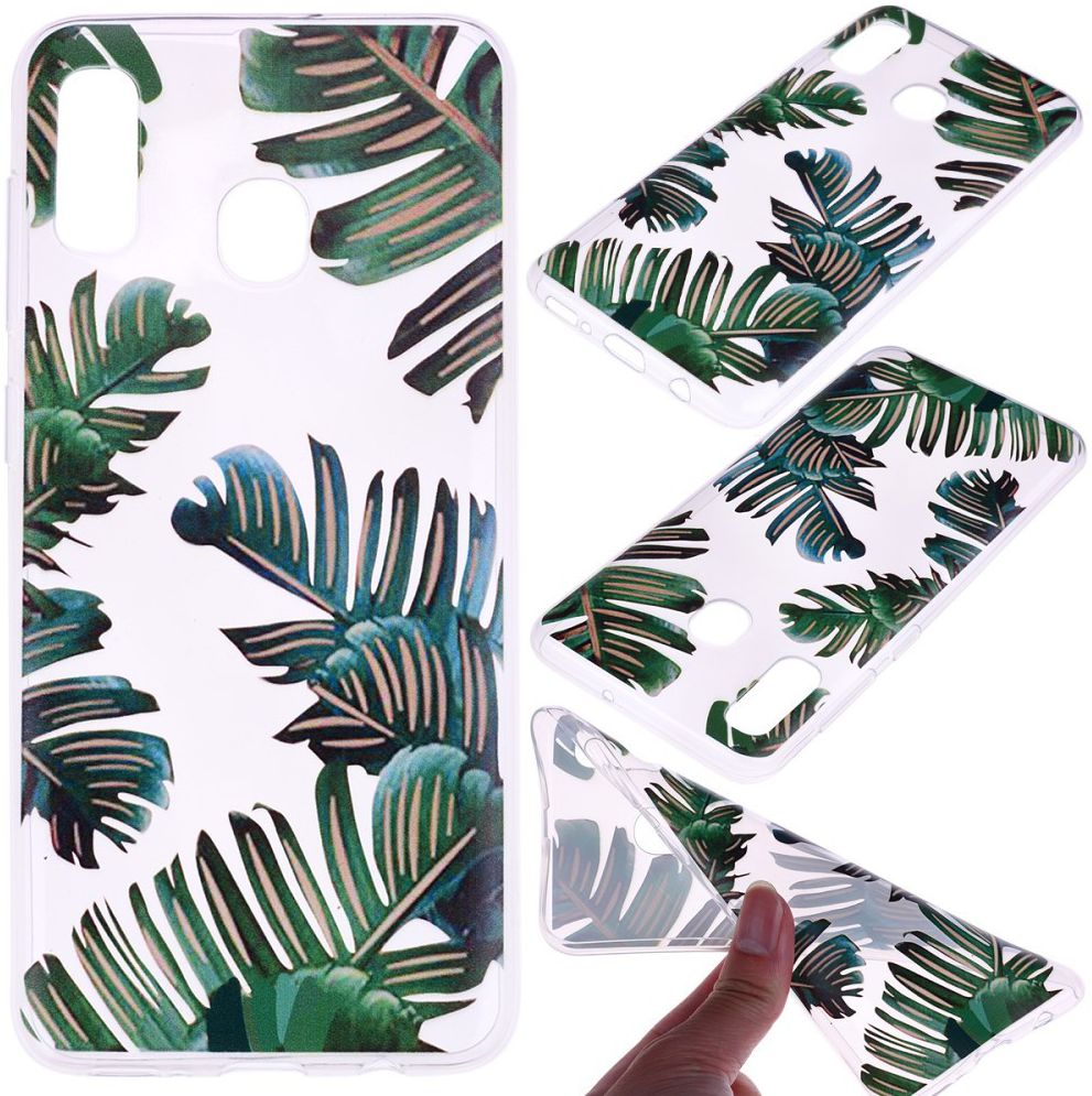 Samsung Galaxy A20e TPU Hoesje met Bladeren Print afbeelding 5