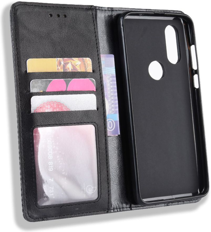 Motorola One Vision Portemonnee Hoesje met Standaard Functie Zwart afbeelding 10