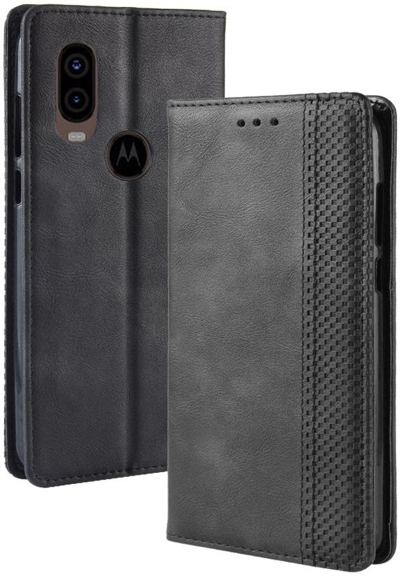 Motorola One Vision Portemonnee Hoesje met Standaard Functie Zwart afbeelding 2