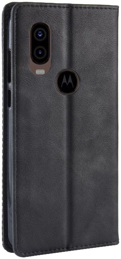 Motorola One Vision Portemonnee Hoesje met Standaard Functie Zwart afbeelding 6