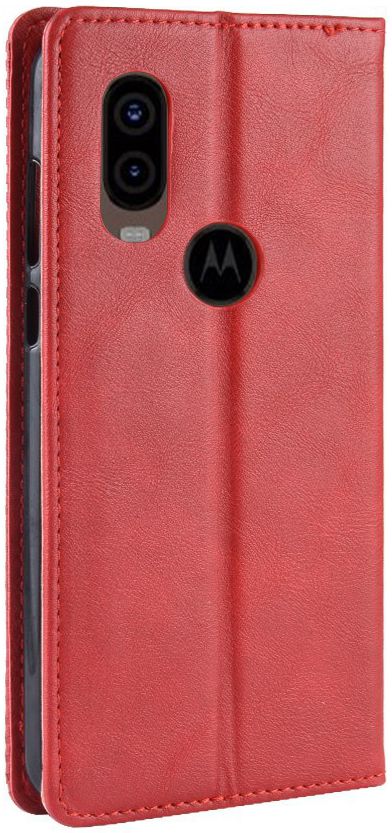 Motorola One Vision Portemonnee Hoesje met Standaard Functie Rood afbeelding 7