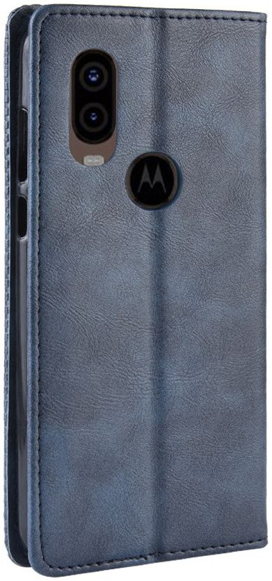 Motorola One Vision Portemonnee Hoesje met Standaard Functie Blauw afbeelding 7