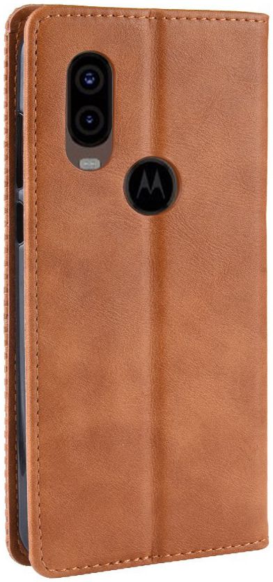 Motorola One Vision Portemonnee Hoesje met Standaard Functie Bruin afbeelding 7