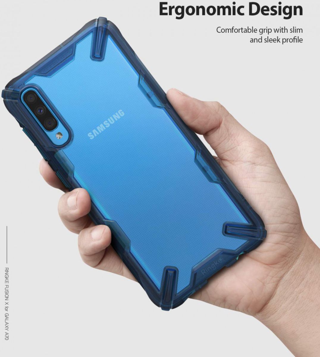 Ringke Fusion X Samsung Galaxy A70 Hoesje Blauw afbeelding 6