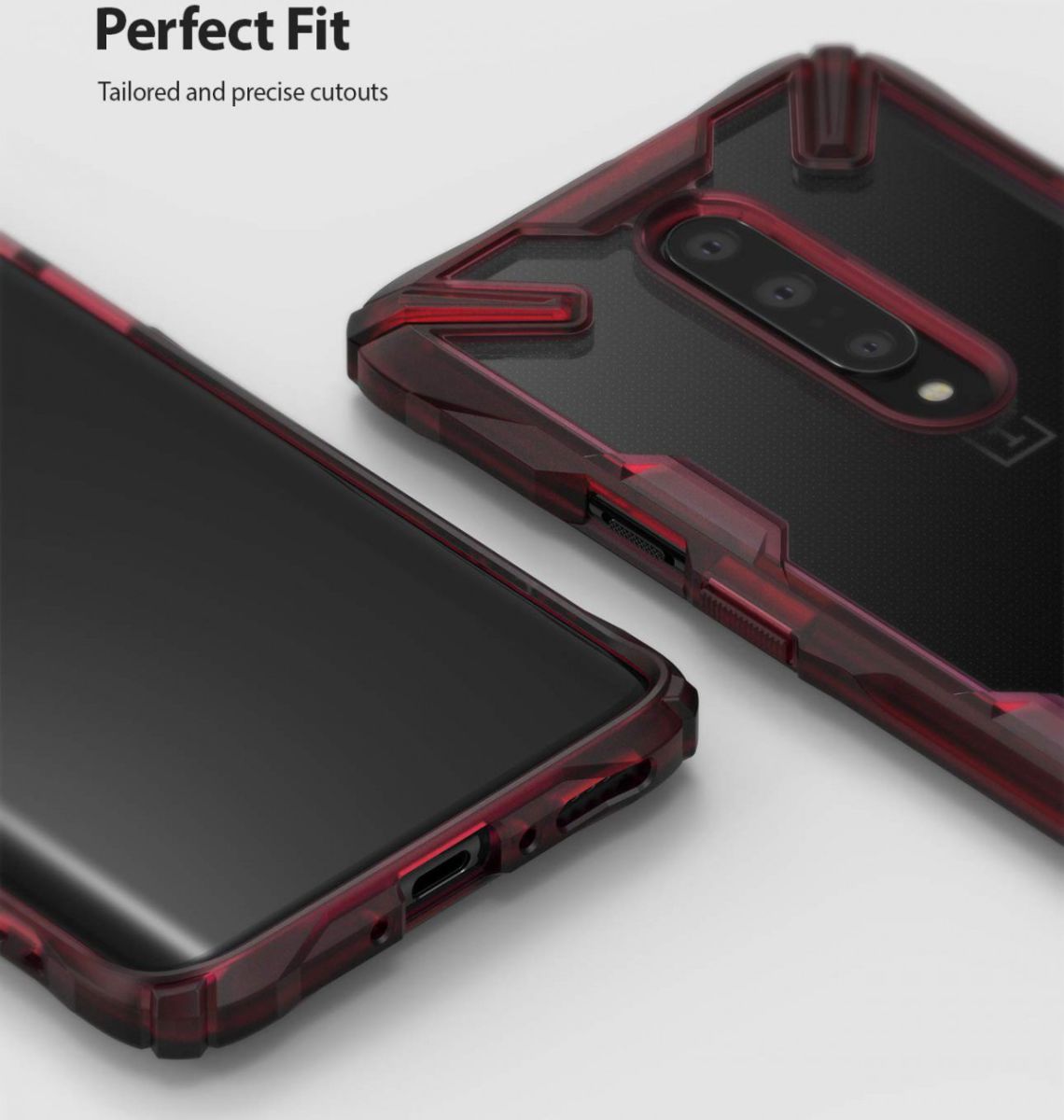 Ringke Fusion X OnePlus 7 Back Cover Hoesje Rood afbeelding 7
