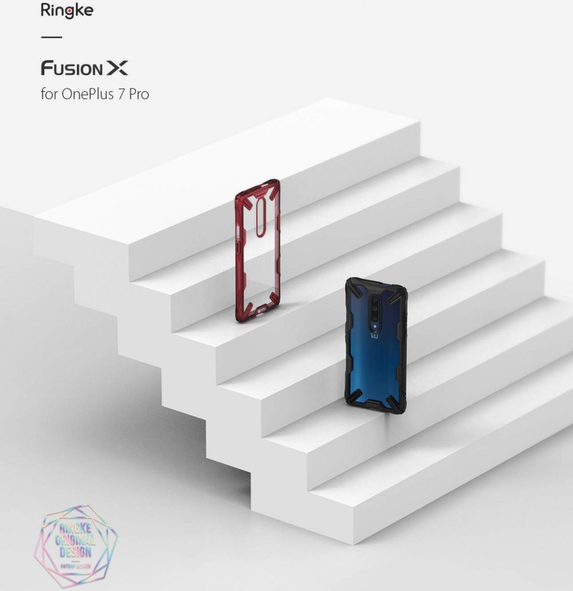 Ringke Fusion X OnePlus 7 Back Cover Hoesje Rood afbeelding 8