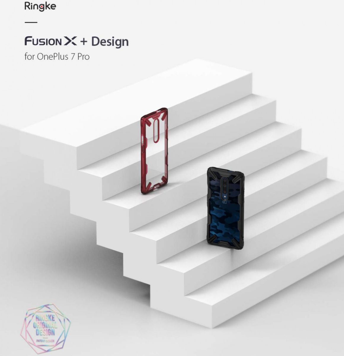 Ringke Fusion X OnePlus 7 Pro Back Cover Hoesje Camo Zwart afbeelding 9