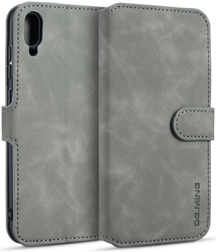 Huawei Y6s / Y6 (2019) Hoesje Retro Portemonnee Grijs afbeelding 1