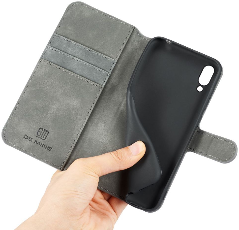 Huawei Y6s / Y6 (2019) Hoesje Retro Portemonnee Grijs afbeelding 5