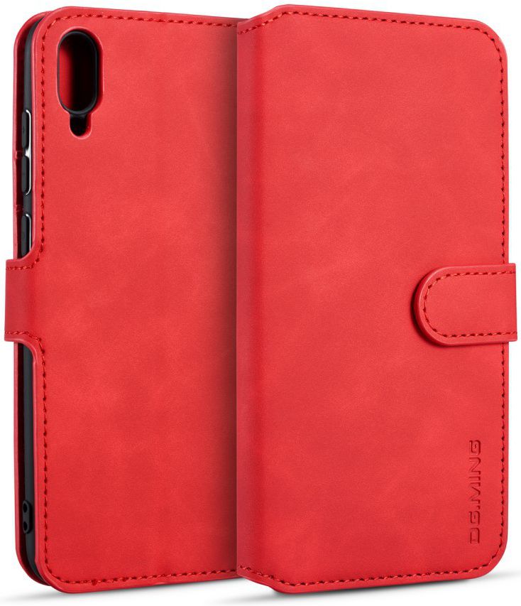 Huawei Y6s / Y6 (2019) Hoesje Retro Portemonnee Rood afbeelding 1