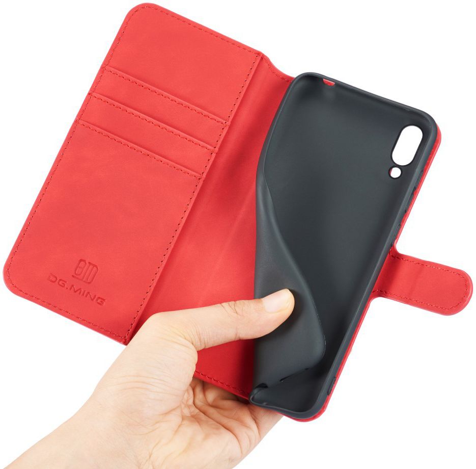 Huawei Y6s / Y6 (2019) Hoesje Retro Portemonnee Rood afbeelding 5
