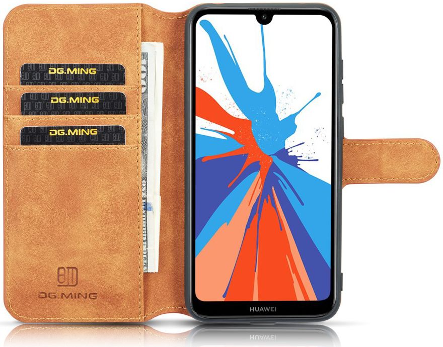 Huawei Y6s / Y6 (2019) Hoesje Retro Portemonnee Bruin afbeelding 2