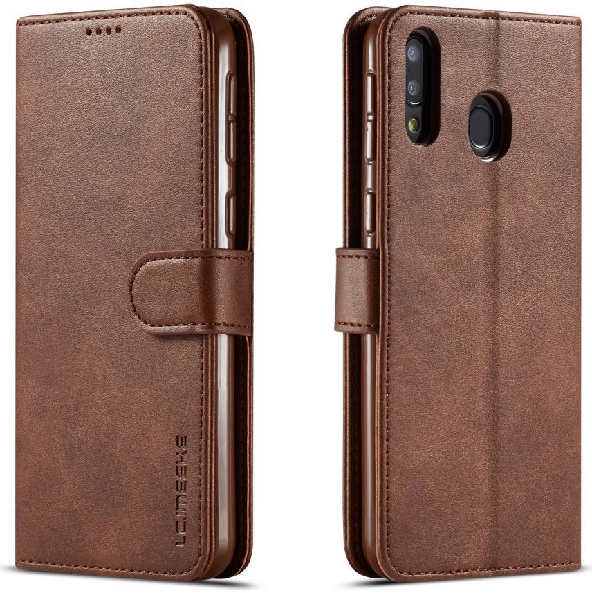 Samsung Galaxy M20 Power Stand Portemonnee Bookcase Hoesje Bruin afbeelding 5