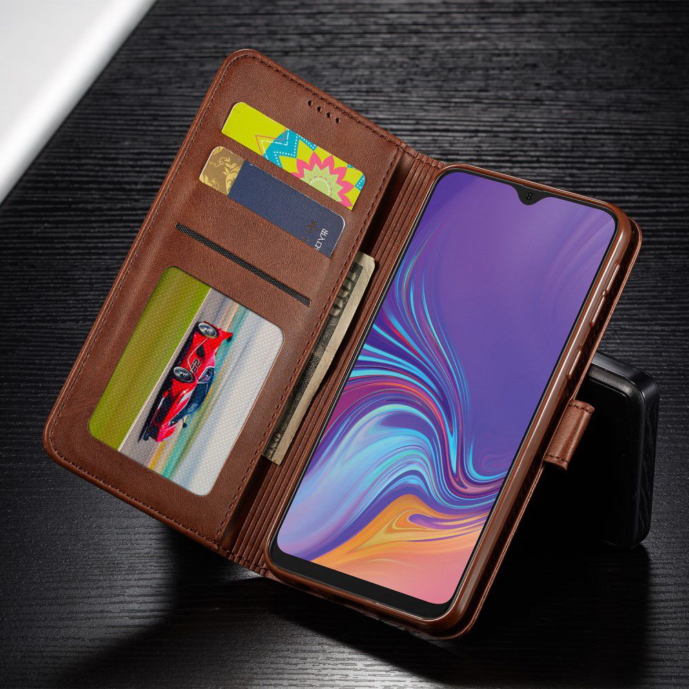 Samsung Galaxy M20 Power Stand Portemonnee Bookcase Hoesje Bruin afbeelding 12