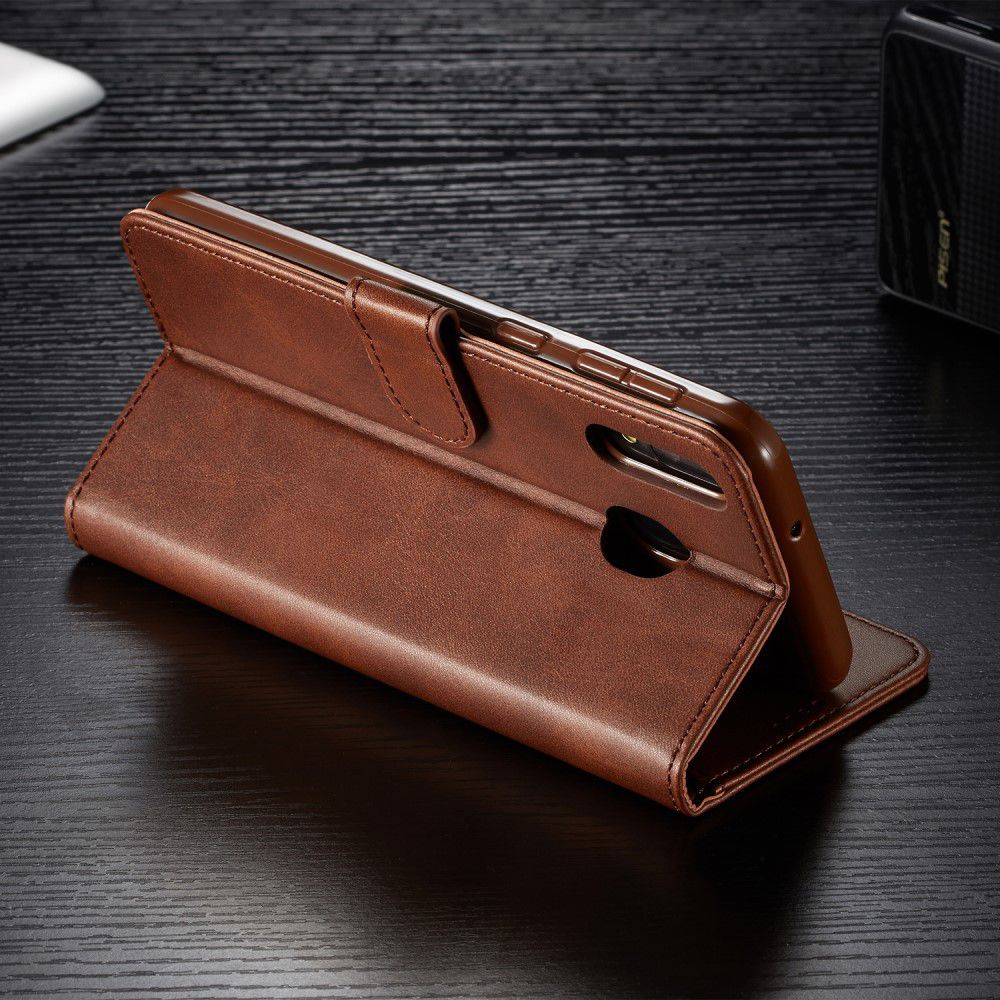 Samsung Galaxy M20 Power Stand Portemonnee Bookcase Hoesje Bruin afbeelding 14