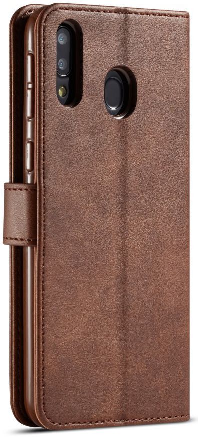 Samsung Galaxy M20 Power Stand Portemonnee Bookcase Hoesje Bruin afbeelding 1