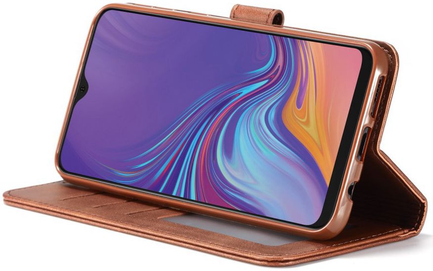 Samsung Galaxy M20 Power Stand Portemonnee Bookcase Hoesje Bruin afbeelding 4