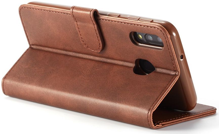 Samsung Galaxy M20 Power Stand Portemonnee Bookcase Hoesje Bruin afbeelding 9