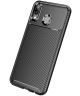 Samsung Galaxy M20 Power Siliconen Carbon Hoesje Zwart
