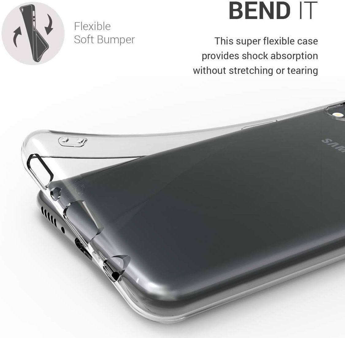 Samsung Galaxy M20 Power Hoesje Dun TPU Transparant afbeelding 2