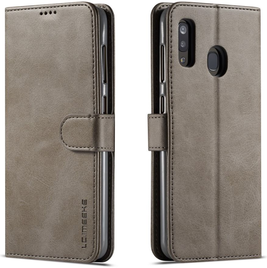 Samsung Galaxy A40 Stand Portemonnee Bookcase Hoesje Grijs afbeelding 2