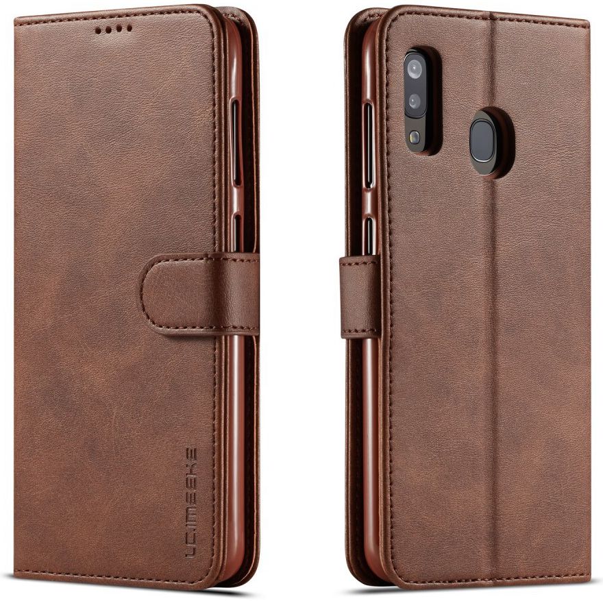 Samsung Galaxy A40 Stand Portemonnee Bookcase Hoesje Donkerbruin afbeelding 4
