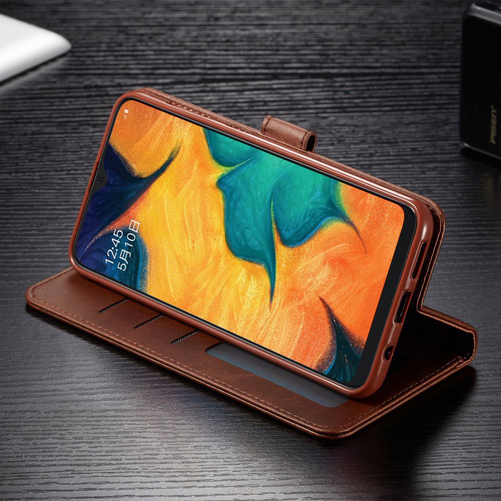 Samsung Galaxy A40 Stand Portemonnee Bookcase Hoesje Donkerbruin afbeelding 13