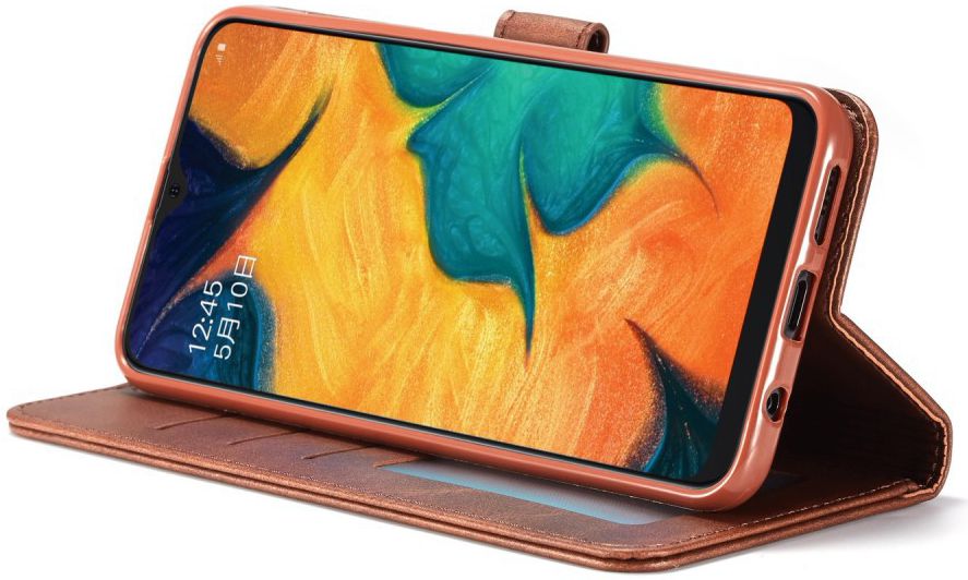 Samsung Galaxy A40 Stand Portemonnee Bookcase Hoesje Donkerbruin afbeelding 5