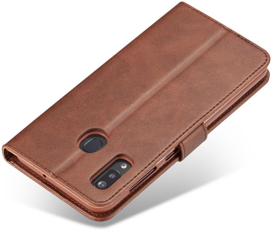 Samsung Galaxy A40 Stand Portemonnee Bookcase Hoesje Donkerbruin afbeelding 8