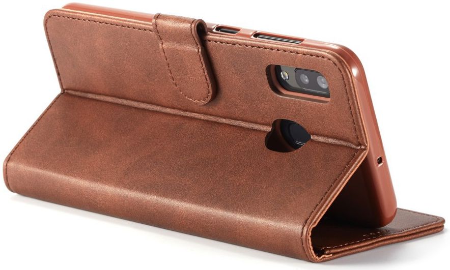 Samsung Galaxy A40 Stand Portemonnee Bookcase Hoesje Donkerbruin afbeelding 9