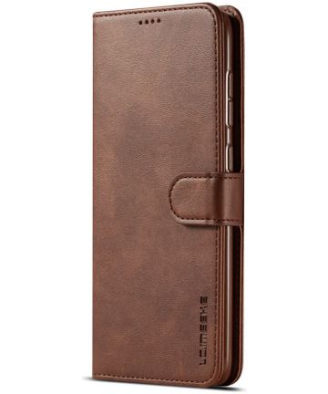 Samsung Galaxy A70 Stand Portemonnee Bookcase Hoesje Donkerbruin Hoesjes