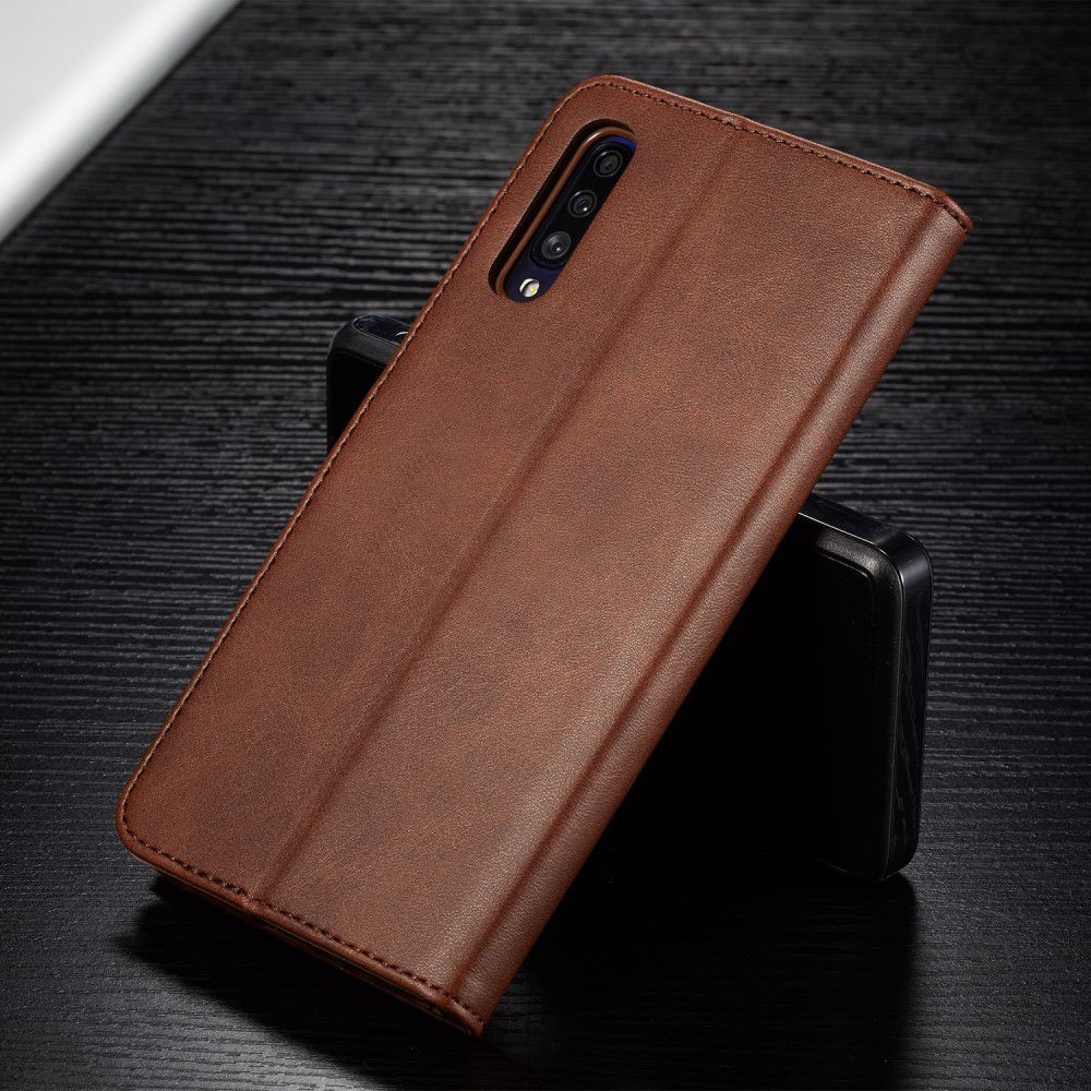 Samsung Galaxy A70 Stand Portemonnee Bookcase Hoesje Donkerbruin afbeelding 11